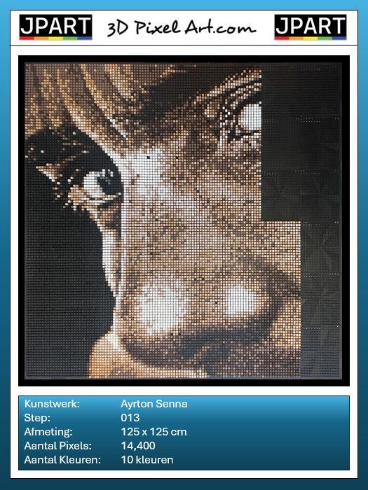 Een kleurrijke pixelkunst van het gezicht van een vrouw