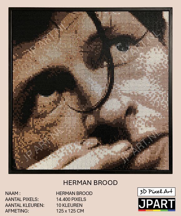 Herman brood is de naam van de kunstenaar achter deze pixel art