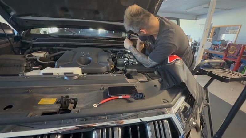 Mechanic Working On Engine — Triple C Workshop in Springwood, QLD