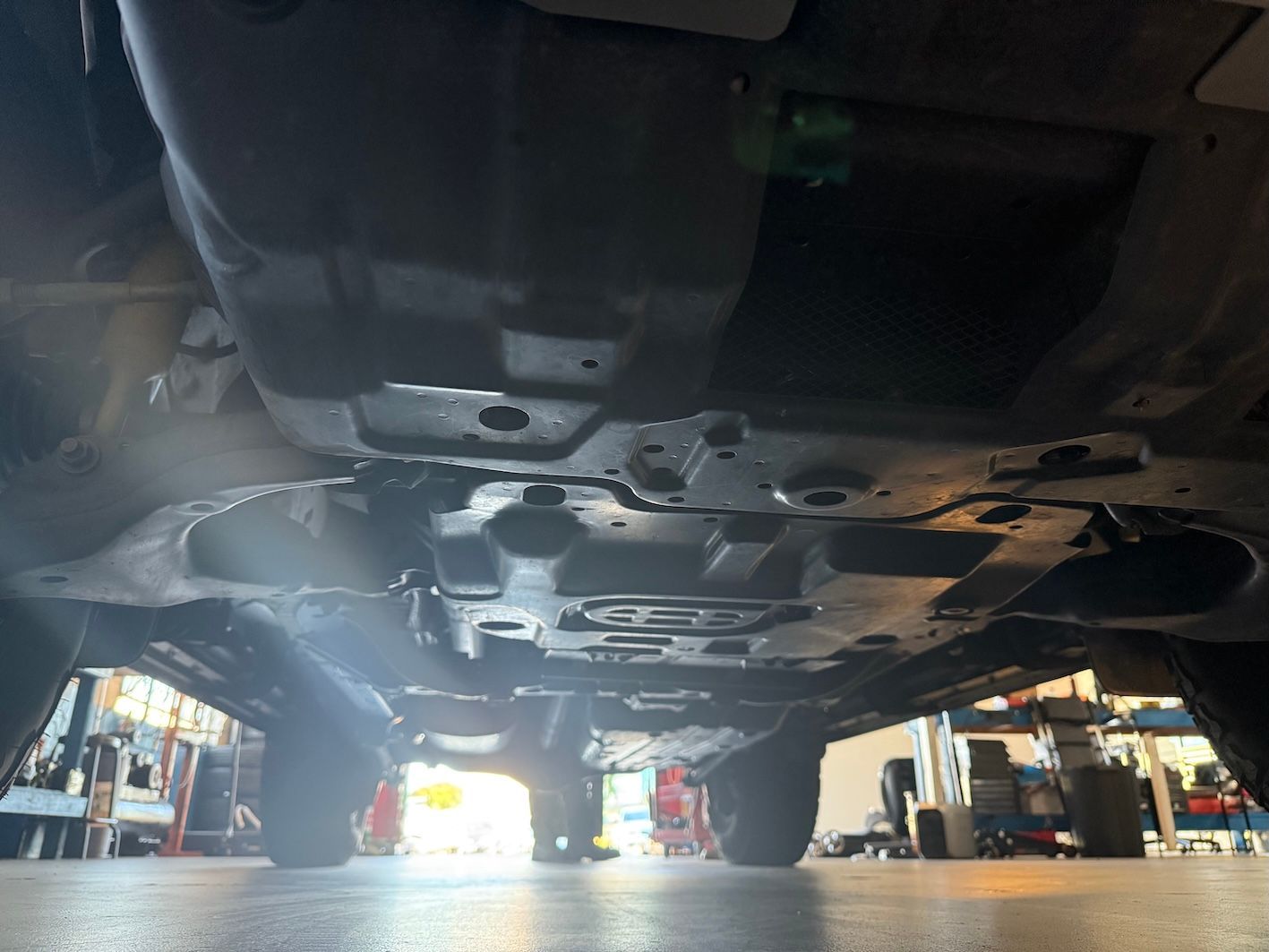 Car Underbody in Garage— Triple C Workshop in Springwood, QLD