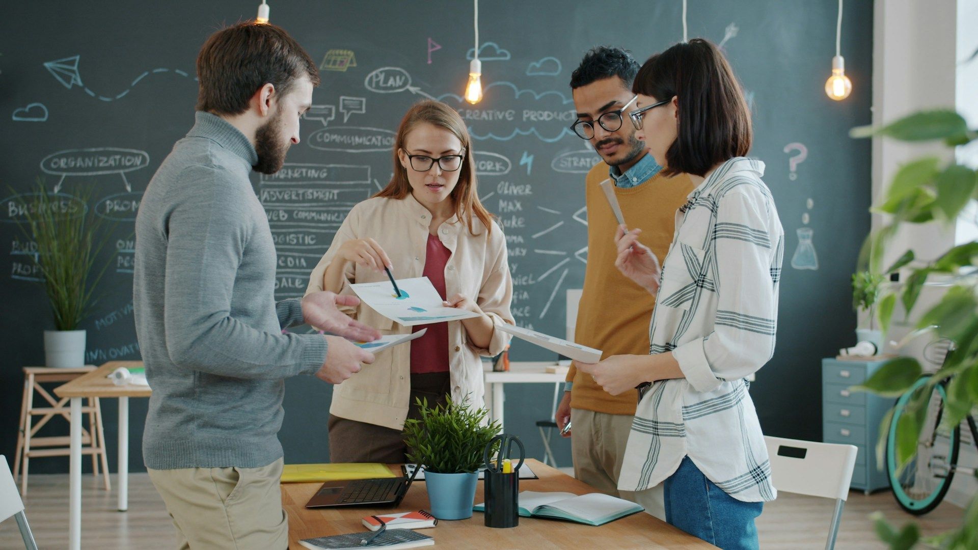 Skyscrapers and palm trees in Miami, Florida, on a sunny day.