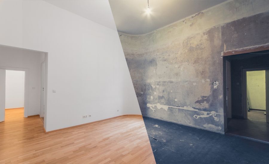 prima e dopo ristrutturazione d'interni