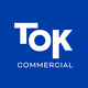 The tok commercial logo is on a blue background.