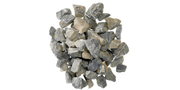 a pile of #57 stone rocks on a white background .