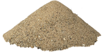 a pile of mason sand on a white background