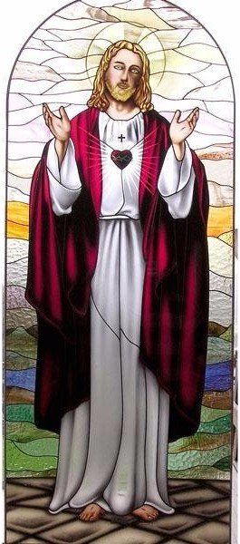 Vetrata Tiffany con smalti a gran fuoco