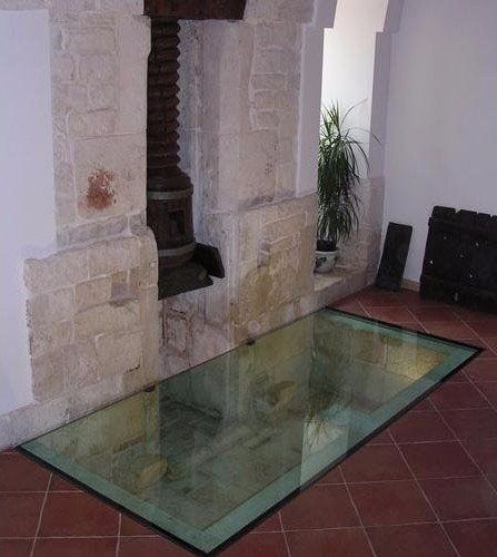 Chiusura a pavimento in vetro di sicurezza