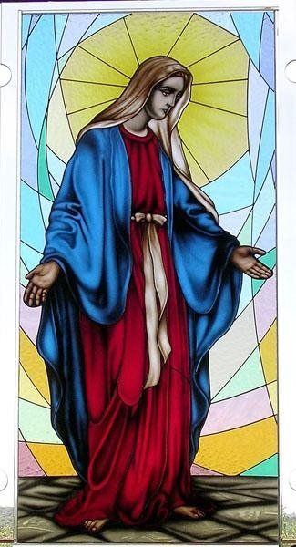 Vetrata Tiffany con smalti a gran fuoco