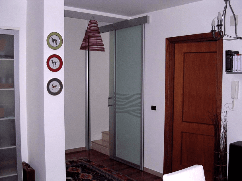 porta a parete con profilo