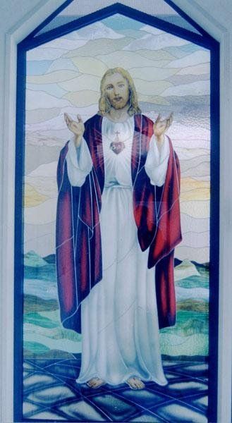 Vetrata Tiffany con smalti a gran fuoco