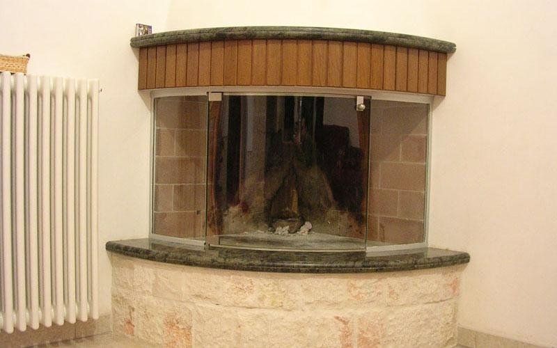 Chiusura caminetto in vetro temperato