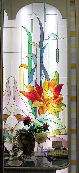 Vetrata Tiffany illuminata
