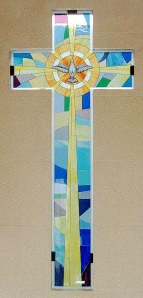 Vetrata Tiffany con particolari smaltati a gran fuoco