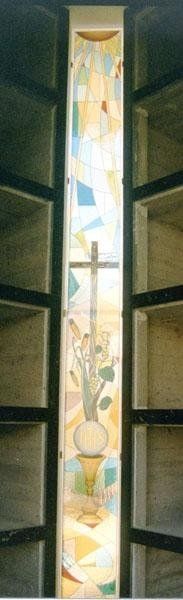 Vetrata Tiffany con particolari smaltati a gran fuoco