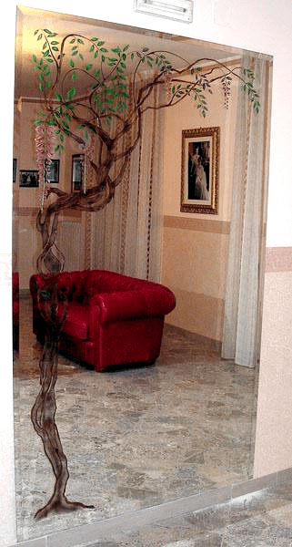 Specchiera a muro retrodecorata