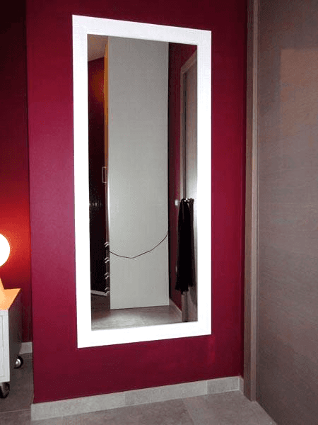 Specchiera con cornice in legno argentato