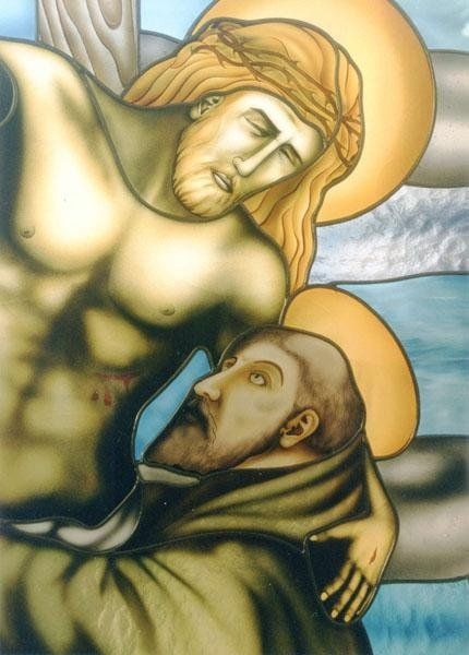 Vetrata Tiffany con smalti a gran fuoco