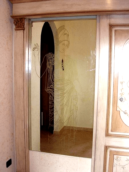 Specchiera a muro retrodecorata