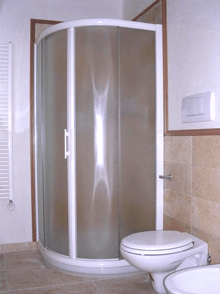 box doccia con vetri curvi scorrevole