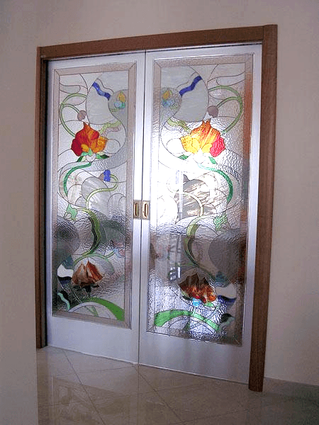 Porte scorrevoli con vetrate Tiffany
