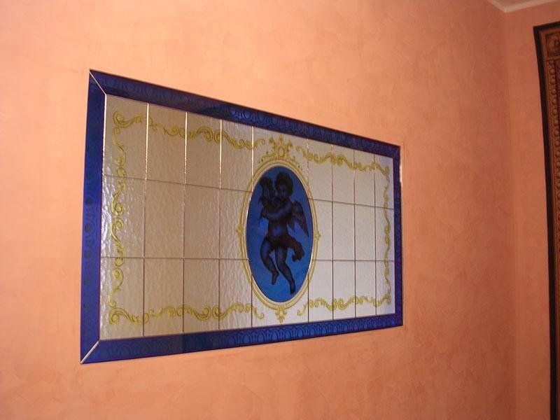 Vetrata Tiffany con Putto colorato
