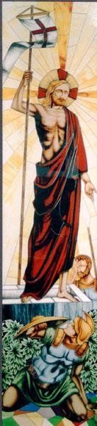 Vetrata Tiffany con smalti a gran fuoco