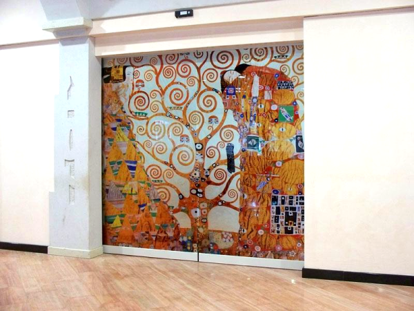 Trittico Klimt riprodotto su cristallo