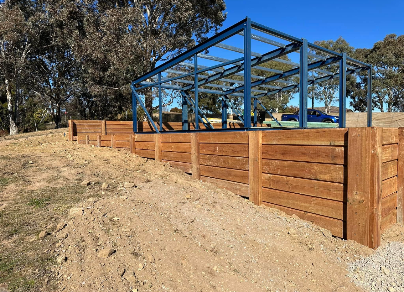 Timber Retaining Wall — Capital Fencing in Charnwood, ACT