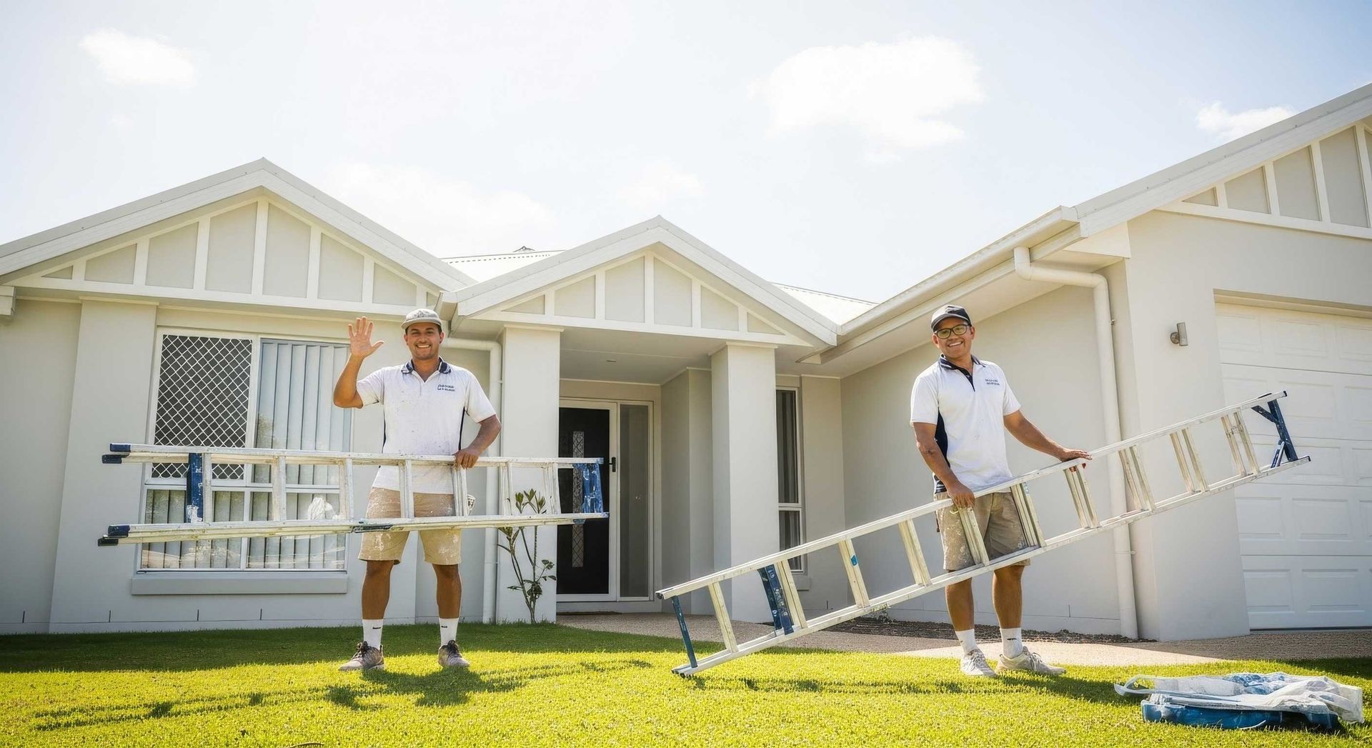 Painter Working After Hours on Commercial Property Gympie