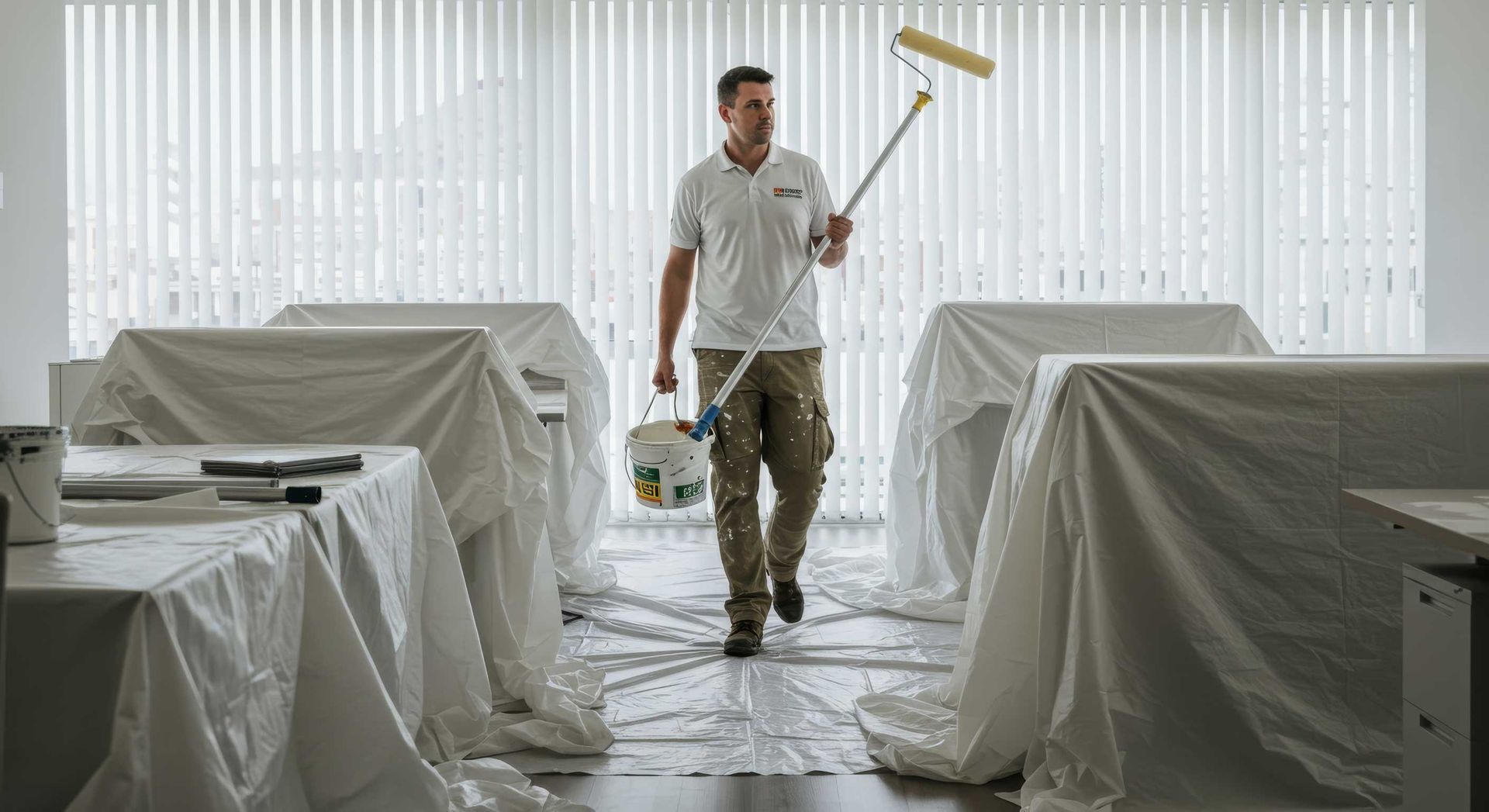 Prep Work for Office Interior Painting in Progress Gympie