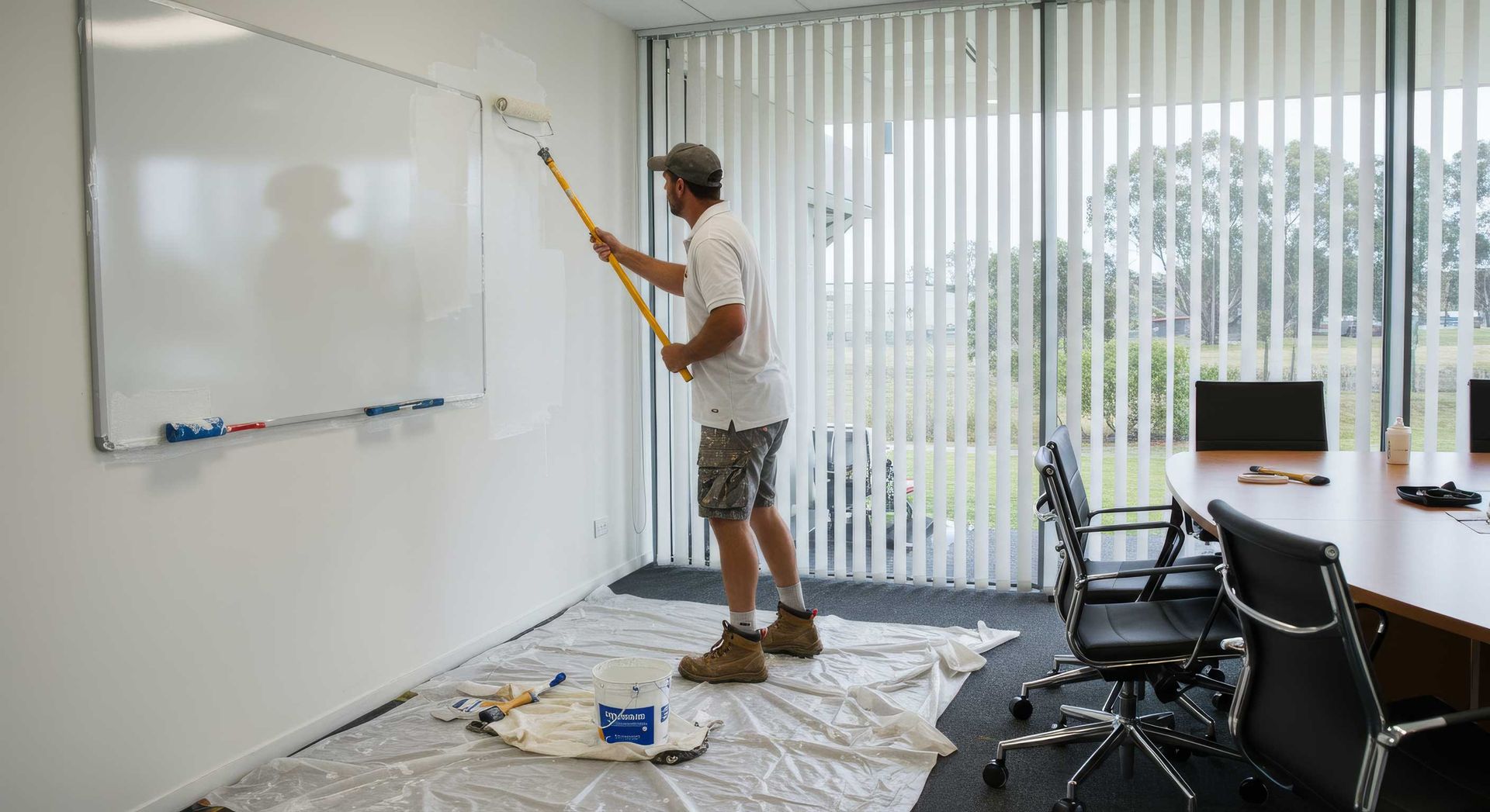 Interior Office Painting During Commercial Project Gympie