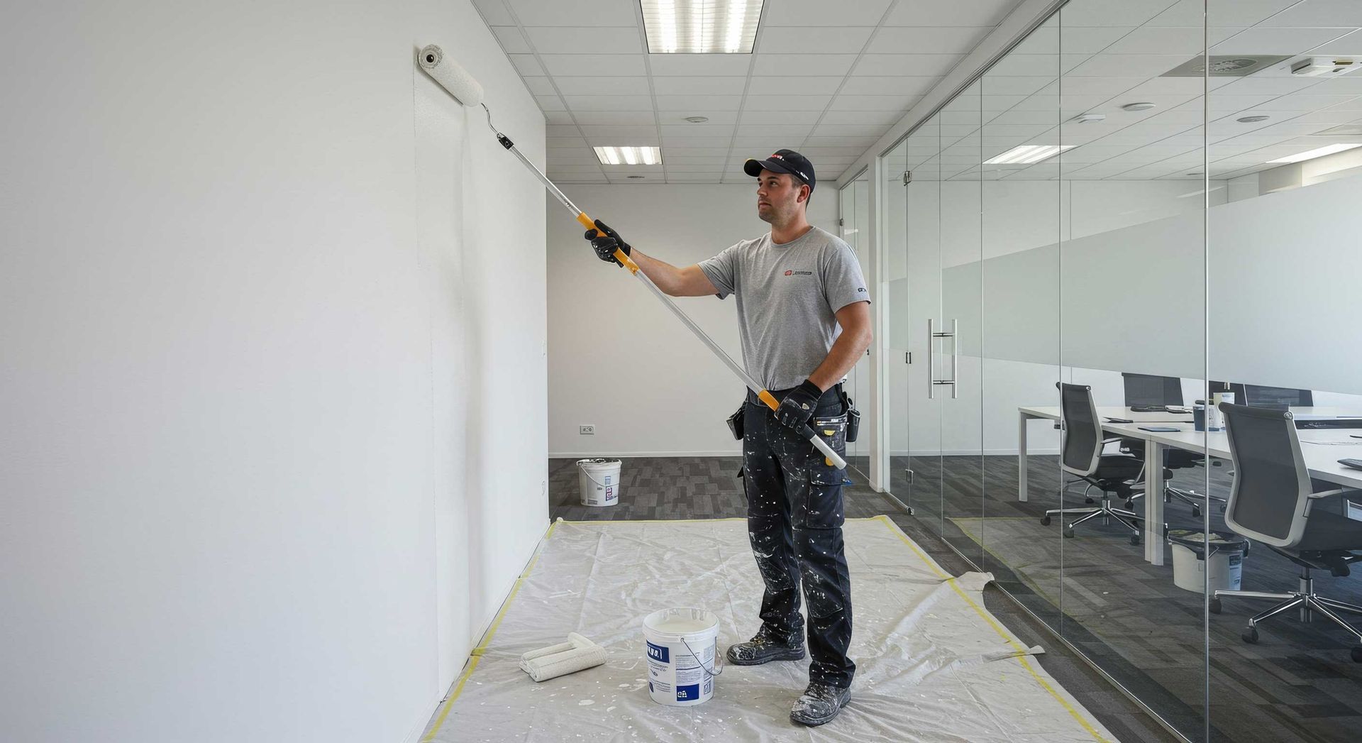 Local Gympie Office Midway Through Professional Painting Project Gympie