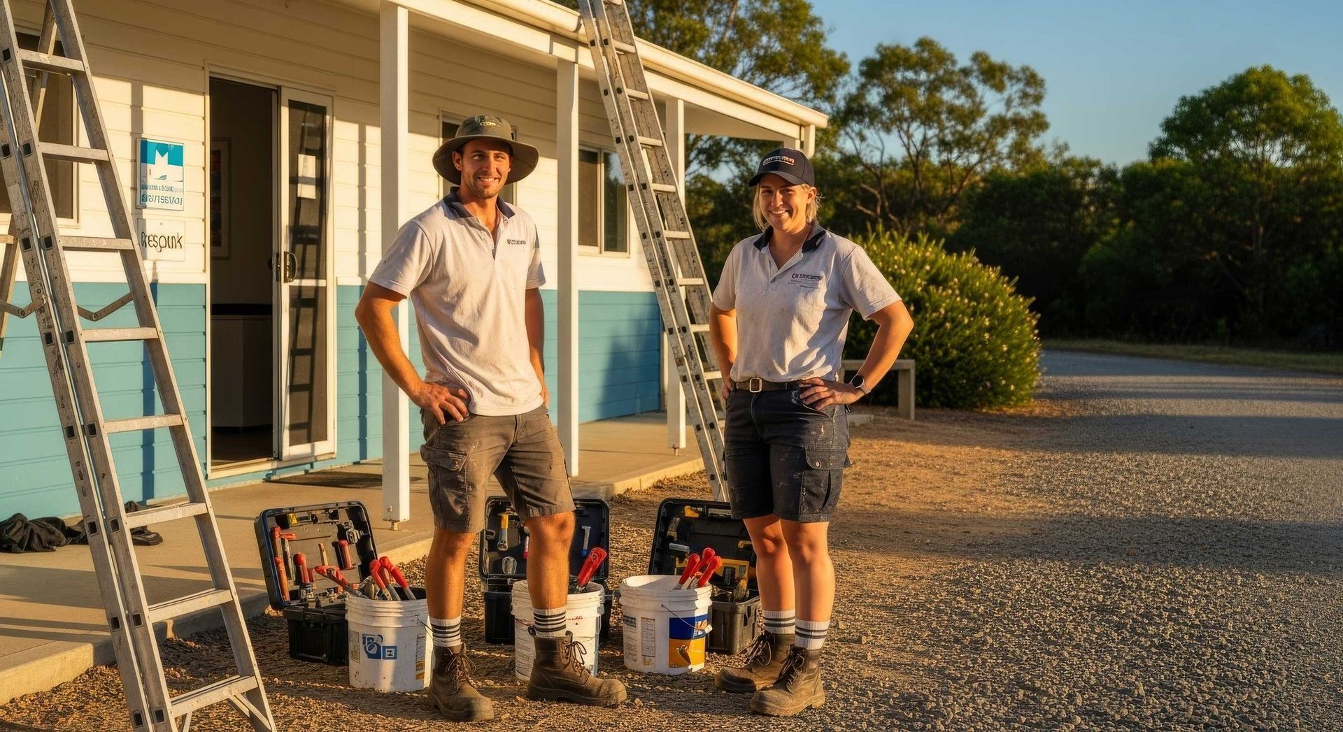 Painting Equipment and Setup Ready for the Job Gympie