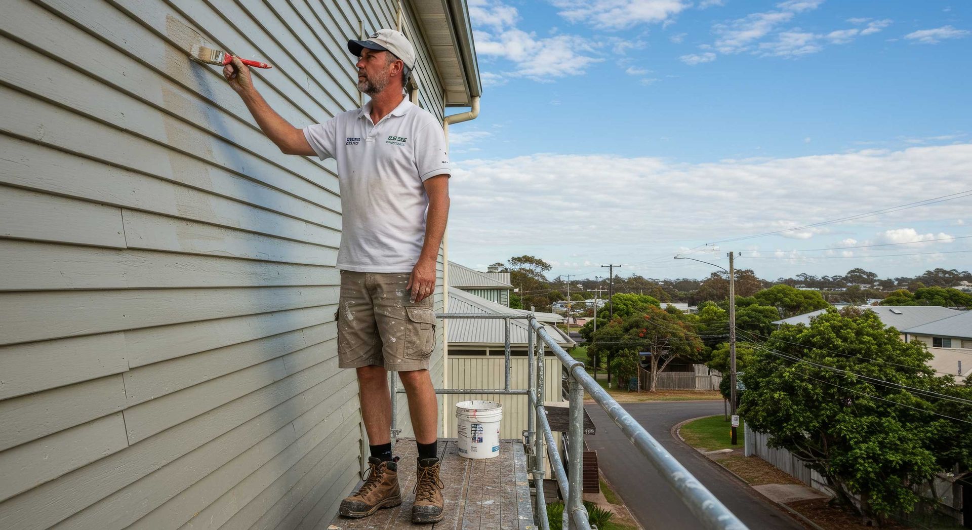 Sunlit Painted Wall Exterior Gympie Home
