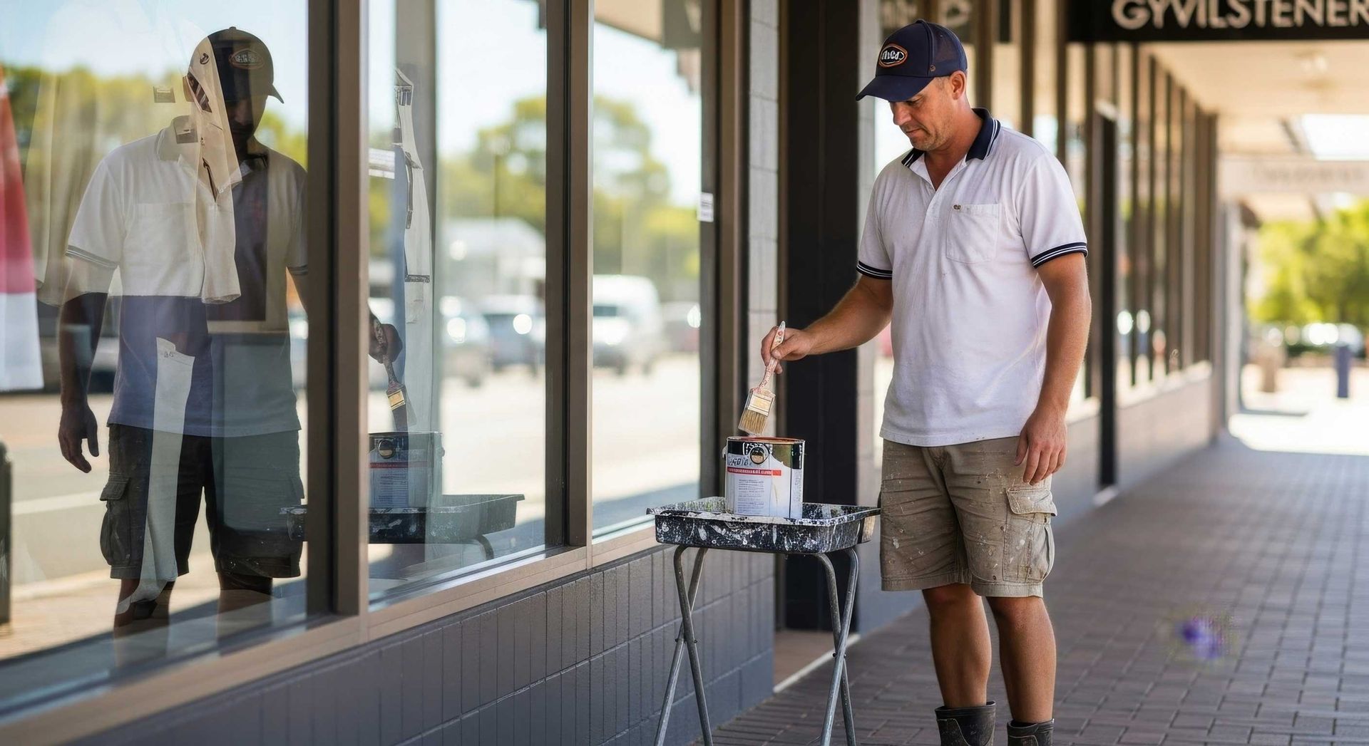 Glide Painters Painting Exterior of Local Gympie Business