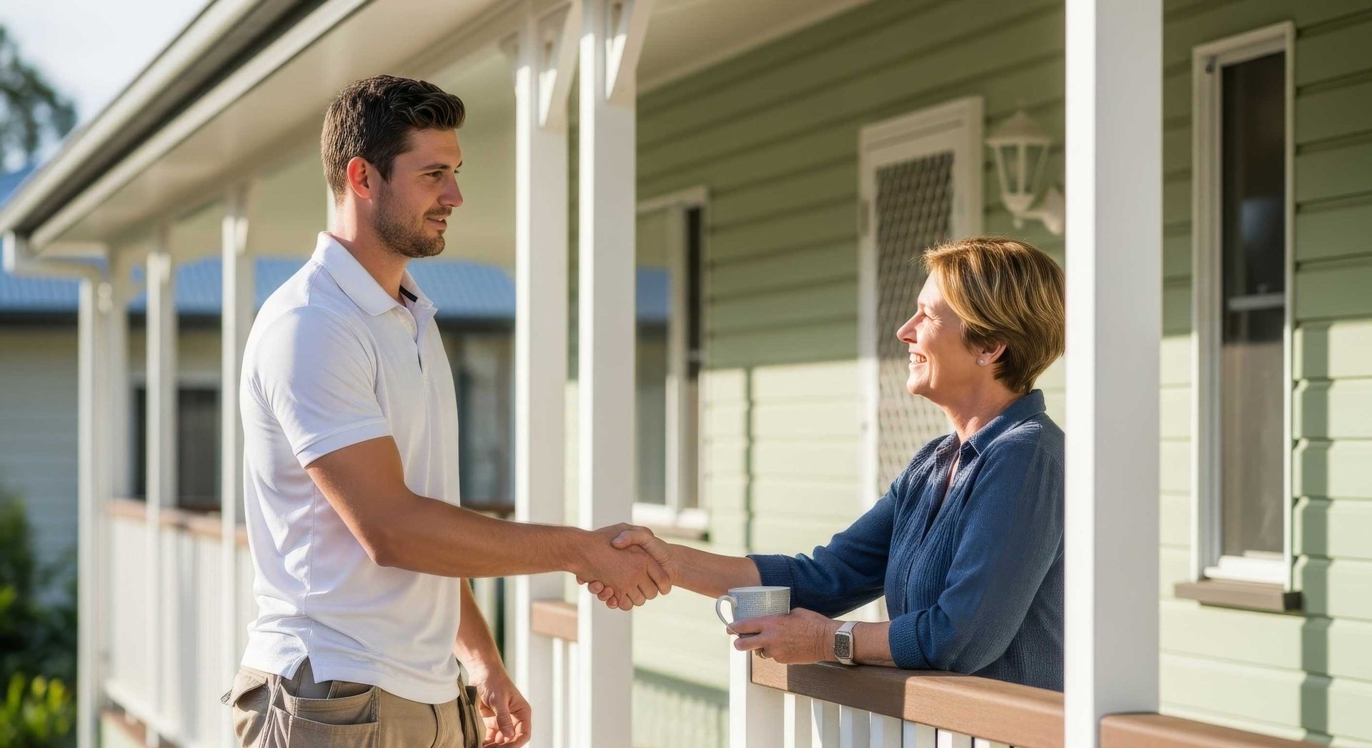 Trusted Local Painter Shaking Hands with Customer Gympie