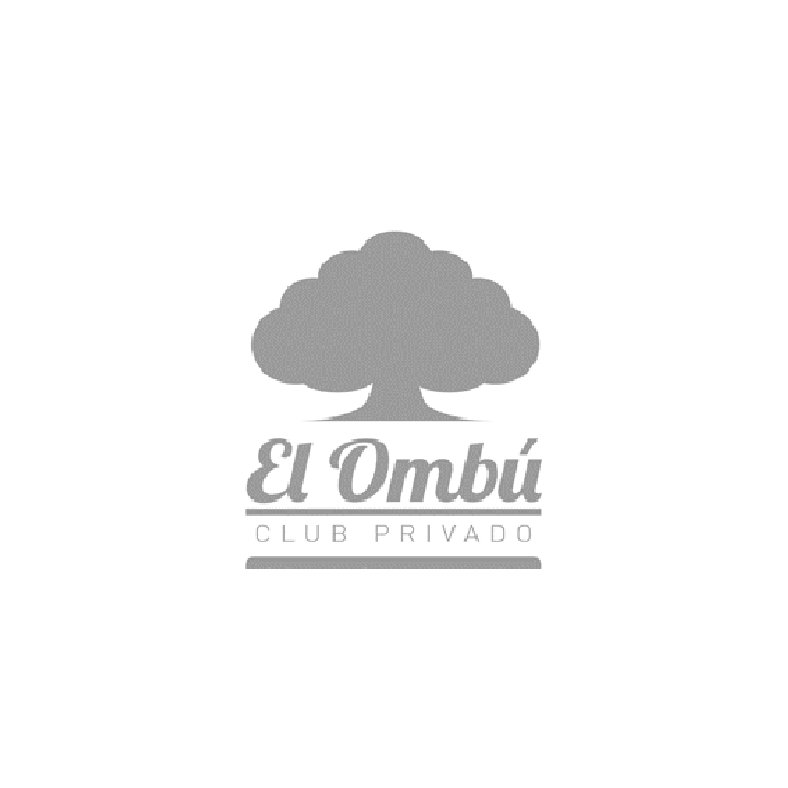 Un logotipo para el club privado El Ombu con un árbol.