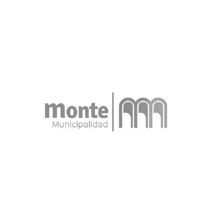 Un logotipo en blanco y negro para la municipalidad de monte sobre un fondo blanco.