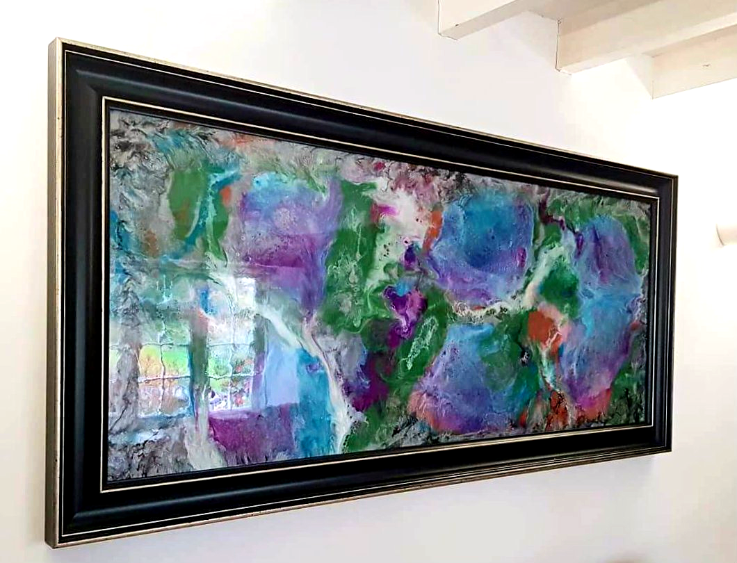 Large Resin painting, Custom made, Celia Lancaster