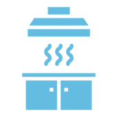 piano cottura con cappa aspirante