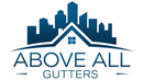 Logo: Blue skyline with a house outline above the words "ABOVE ALL GUTTERS".