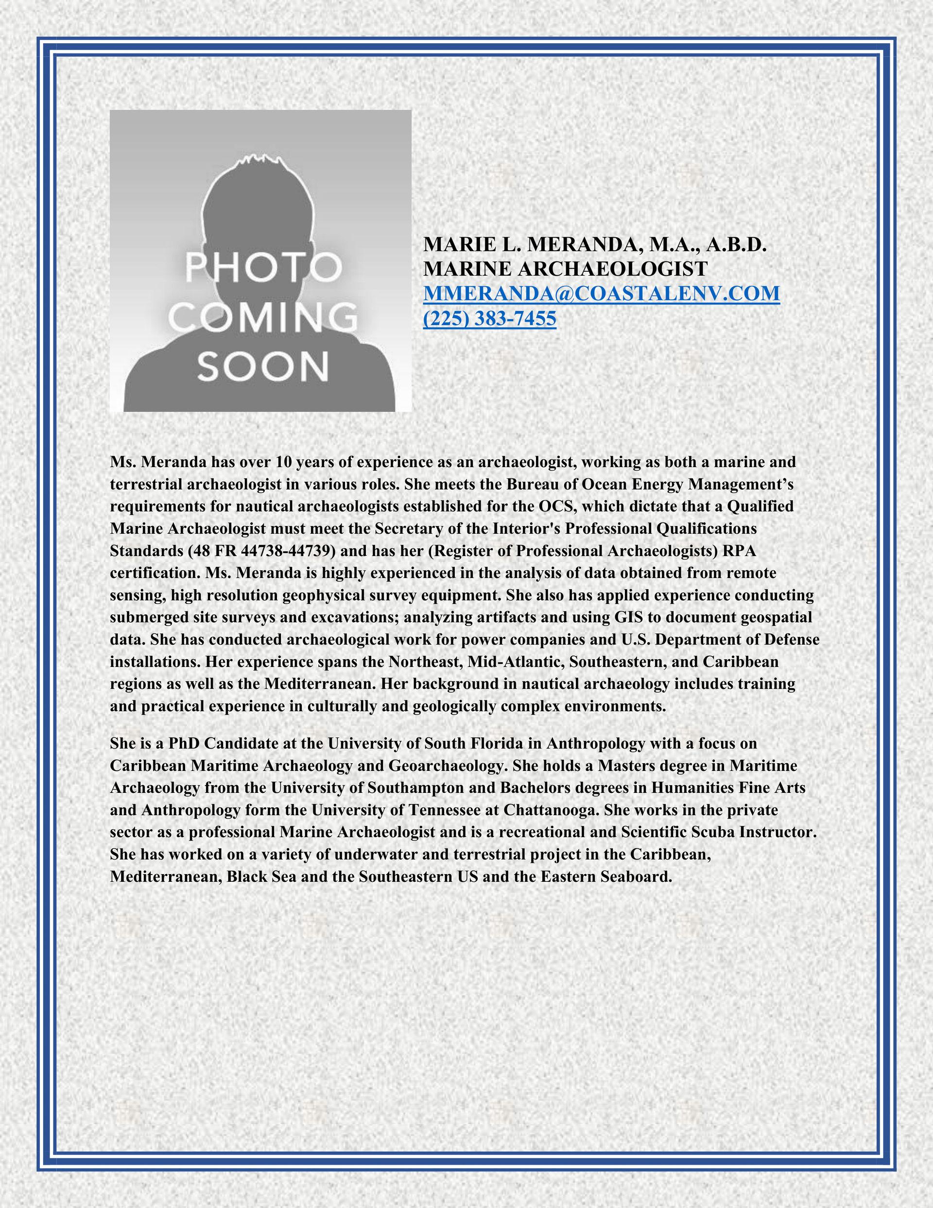 Ben Davis — Baton Rouge, LA — Coastal Environments, Inc.