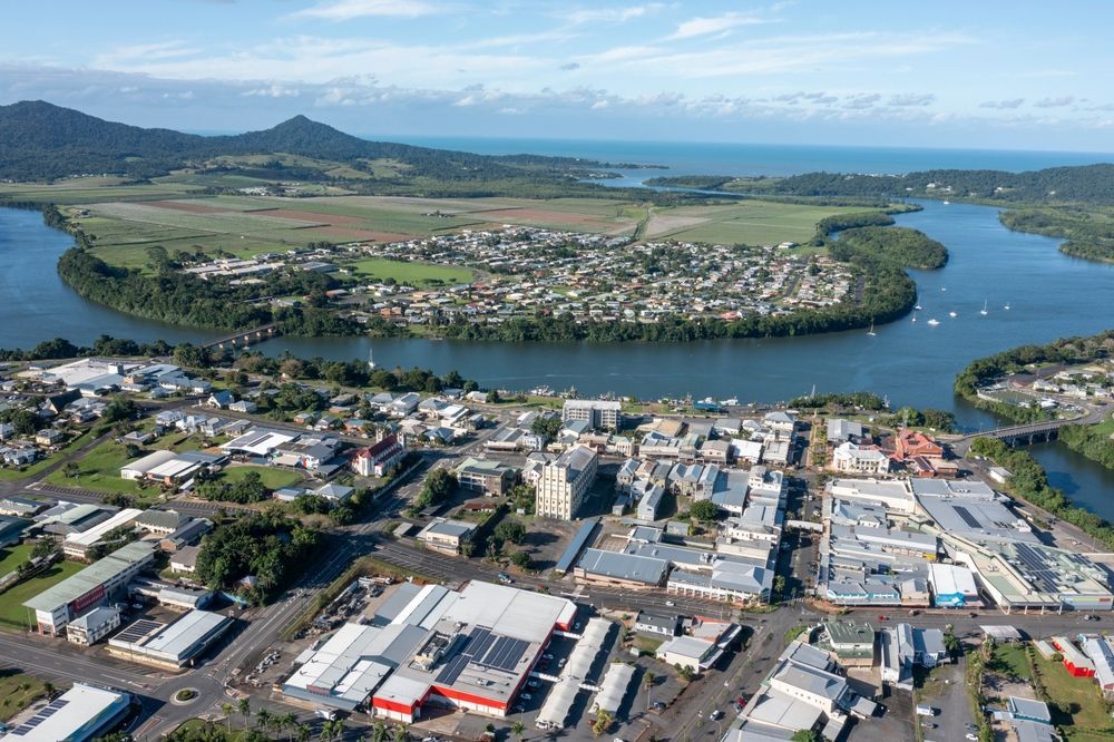 Aerial View of a Coastal Town With Buildings — Iconic Construction Industries in Rockhampton, QLD