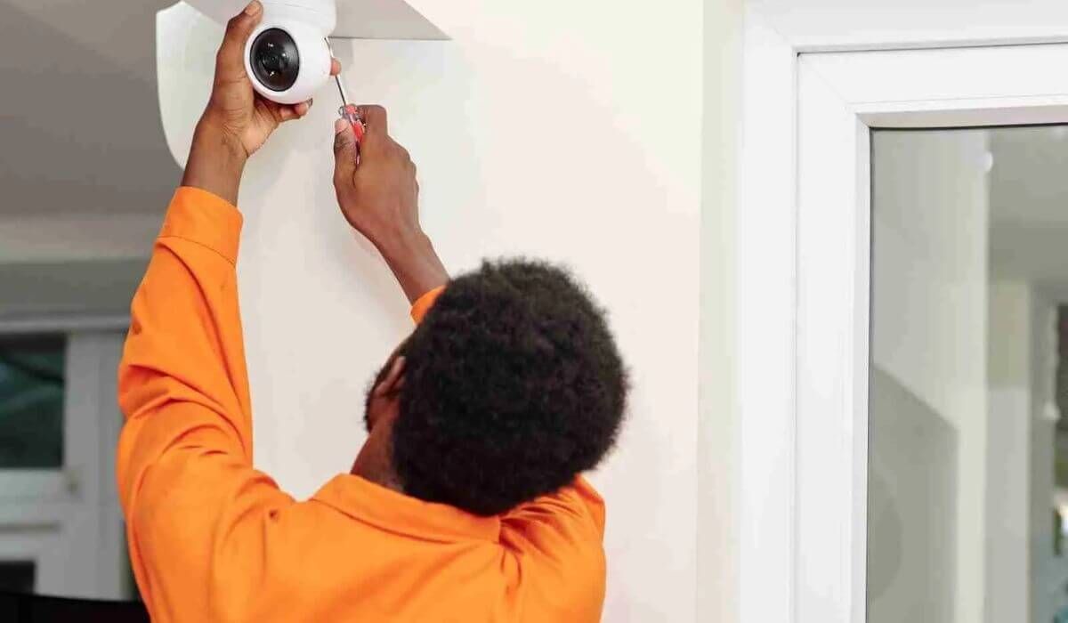 renter installing indoor camera