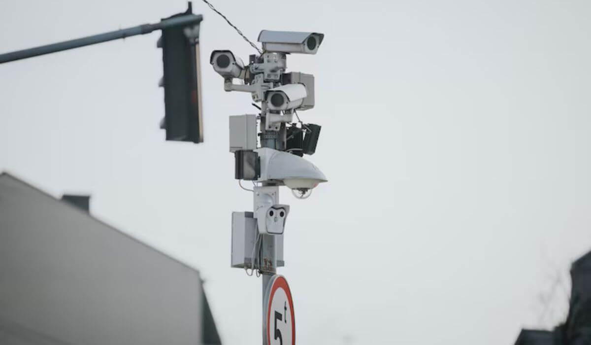 Security camera in a tropical storm