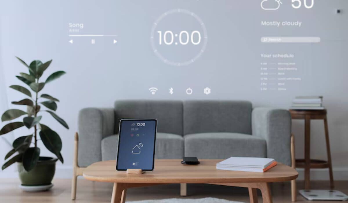 Smart home security app interface