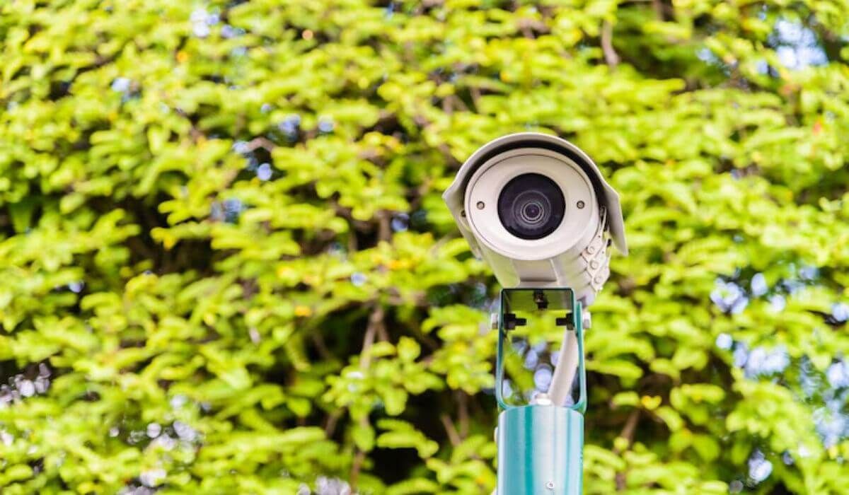 solar-powered CCTV camera outdoors