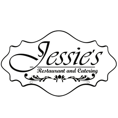 Jessie's Restaurant and Catering logo in black and white, with ornate scrollwork within a decorative border.