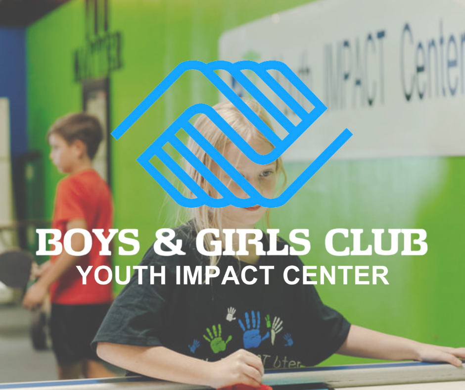 The Boys & Girls Club Youth Impact Center logo is overlaying pictures of students in the Lanier County location.