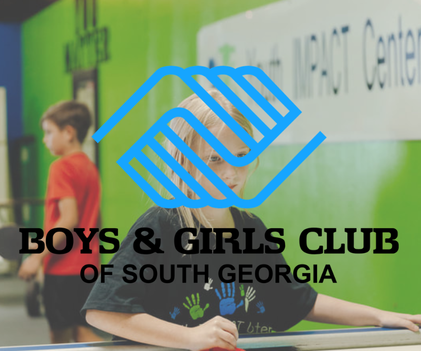 The Boys & Girls Club Youth Impact Center logo is overlaying pictures of students in the Lanier County location.